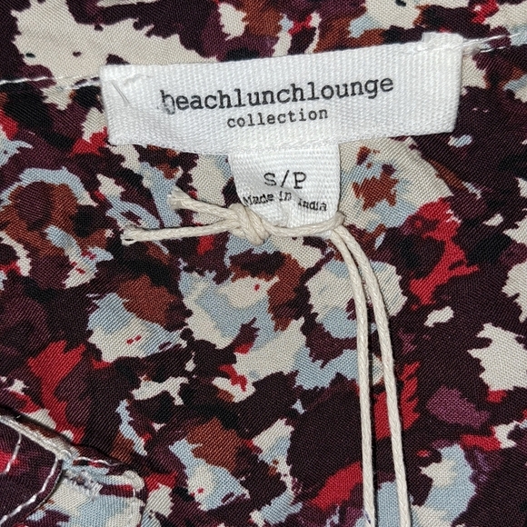 BeachLunchLounge Size S Red White Floral Print Button Down Shirt NWT ECO B38#4 - Picture 7 of 14
